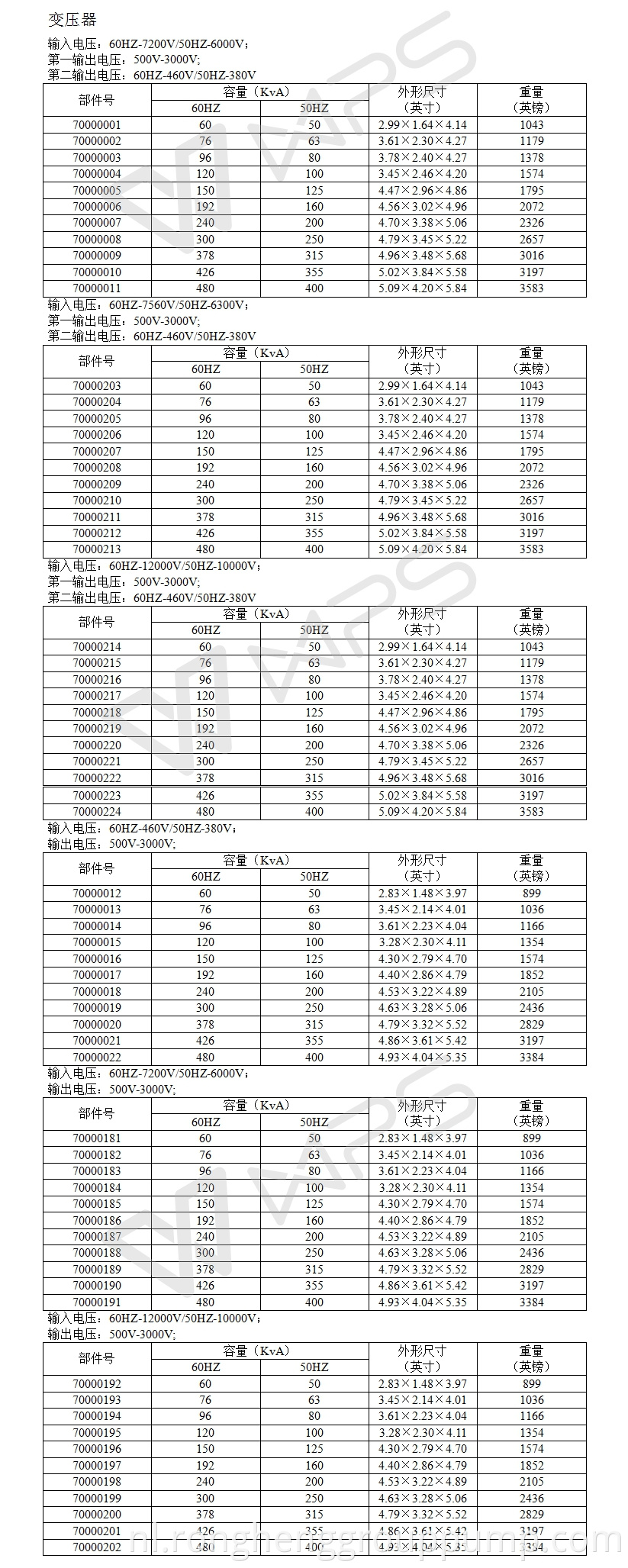 Electric pump self - cooled outdoor step-down transformer.1